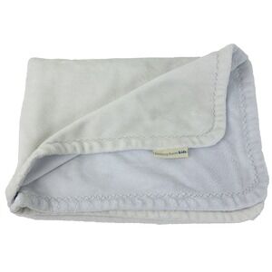 Pottery Barn Kids Lavender White Zig Zag Stitch Trim Soft Baby Blanket Lovey